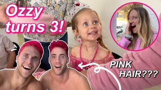 Ozzy's BIRTHDAY vlog!! Tanner dyed his hair PINK