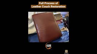 Leather Chesterfield Couch Full Restoration Process: Clean, Repair, RE colour & Protect. Results 👏