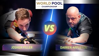 JOSHUA FILLER VS DARREN APPLETON | 2022 WORLD POOL CHAMPIONSHIP #highlights #9ballpool