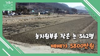 강화도 작은 논 / 농지원부,농업경영체등록 / 농림 답 342평 / 매매가 5800만원 / 하점면 망월리