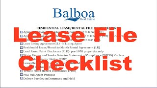 Required Forms Checklist for Lease & Rental Transactions