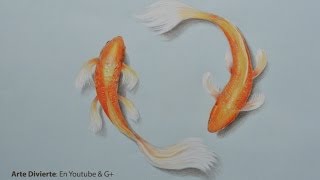 Cómo dibujar un peces con lápices de colores- Arte DivierteD