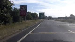 A14 east onto A1 south at Huntingdon