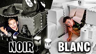 ON CONSTRUIT UNE CABANE D'UNE SEULE COULEUR BLANC VS NOIR ! (One Color Challenge)