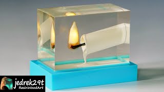 A Burning CANDLE in Epoxy Resin. DIY a Simple Way / RESIN ART