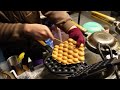 hong kong style egg waffle making taiwanese street food