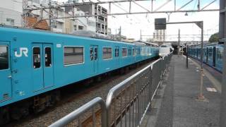 103系＠阪和線杉本町駅通過待ち