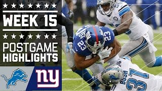 Lions vs. Giants | NFL Week 15 Game Highlights