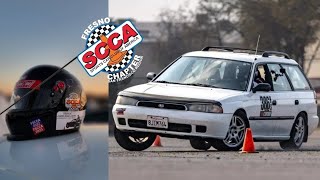 SCCA SFR Event 1 Fresno Fairgrounds Autocross 2023 | Seat Time Improvements | 2nd Gen Legacy Wagon