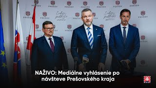 NAŽIVO: Mediálne vyhlásenie po návšteve Prešovského kraja