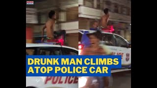 Drunken Man Creates Chaos In Hyderabad, Attacks Police #shorts