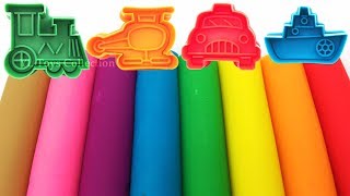 Learn Colors with 8 Color Play Doh Modelling Clay with Transport Molds Surprise Toys Yowie