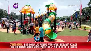 Pobladores celebran inauguración de nuevo parque en Rosita, Caribe Norte - Nicaragua