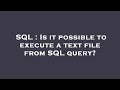 SQL : Is it possible to execute a text file from SQL query?
