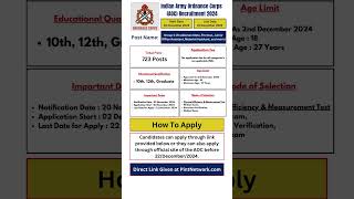 Army Ordnance Corps (AOC) Recruitment 2024 Apply Online for 723 Group C Posts #recruitment #aoc