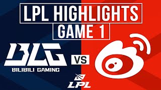 BLG vs WBG Highlights Game 1 | LPL 2025 Split 1 Playoffs | Bilibili Gaming vs Weibo Gaming