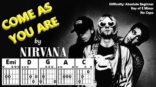 COME AS YOU ARE by Nirvana (Easy Guitar & Lyric Play-Along)