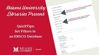 Set Filters in an EBSCO Database