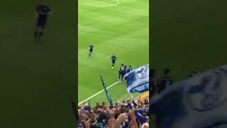 Leipzig Schalke das 0:1 nach einem Eckball TOR aus Schalker Kurve