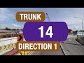 SBS Transit Trunk 14 (Direction 1) | Bus Service Route Visual