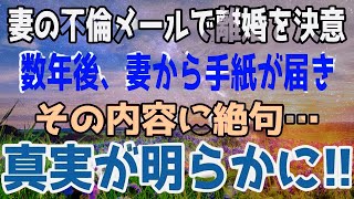 修羅場総集編旦那にバレないように行きます妻の不倫メールを発見した俺は離婚を決意数年後元妻から届いた手紙に衝撃の内容が…