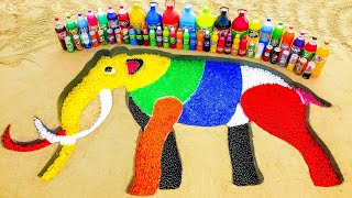 How to make Rainbow Mammoth Elephant with Orbeez, Chupa Chups, Coca Cola vs Mentos & Popular Sodas