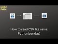 How to read CSV file using pandas | CSV file to DataFrame using pandas | Python Pandas...:)