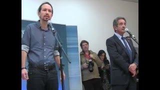 EL LIDER DE PODEMOS, PABLO IGLESIAS ES RECIBIDO POR MIGUEL ANGEL REVILLA