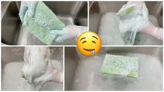 Asmr Paste Rinsing * RINSING MY FAV SPONGE EVER! 😱🙌🏼 This Sponge HOLDS so much Paste 🤍🤍🤤