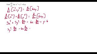 Implicit Differentiation Example #2