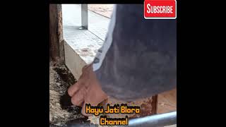 Skill handal belah kusen 6x12 kayu Jati Perhutani Blora,Indonesian Teak sawing,Tectona grandis