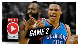 James Harden vs Russell Westbrook Game 2 MVP Duel Highlights (2017 Playoffs) Thunder vs Rockets