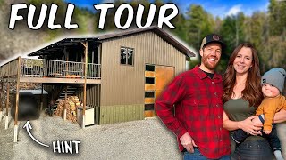 Young Family Builds OFF-GRID Mountain Home (full tour)