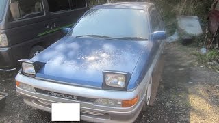 旧車　Retractable headlights　カローラⅡリトラ　1989　エンジン始動