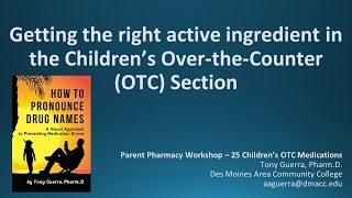 0. Introduction (Parent Pharmacy Workshop) 7 Children's Over-the-Counter Medications