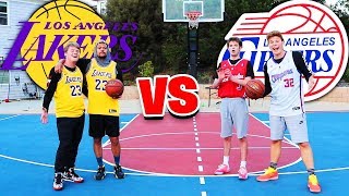 LAKERS vs CLIPPERS BASKETBALL CHALLENGES! ft. 2HYPE