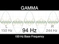 94 hz pure binaural beat 🎧 gamma waves 150hz base frequency 🎧 ondas gamma 100% no additives