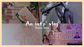 An infp trying to be productive…………….? (Vlog￼: biking, reading, drawing..)