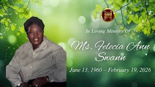 Memorial Services for Funeral services for Ms. Felecia Ann Swann