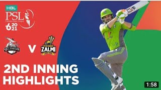 2nd Inning Highlights | Lahore Qalandars vs Peshawar zalmi | HBL PSL 2021 | Match 2 MG2t