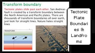 Tectonic Plate Boundaries & Landfroms