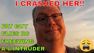 FREEWING A6 INTRUDER CRASHED -MY FAULT- by Fat Guy Flies RC