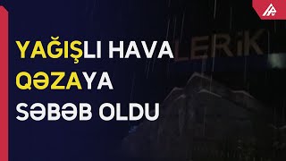 Lerikdə avtomobil dumanlı havada dərəyə yuvarlanıb - APA TV