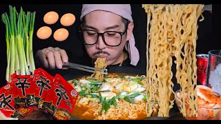 얼큰한 신라면 ASMR먹방 파송송계란탁 (feat.김치만두\u0026고기만두)spicy ramen noodles \u0026 dumpling asmr mukbang