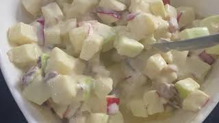 Easy and Creamy Apple salad | Waldorf salad | Fruit salad | Cook with Wendu