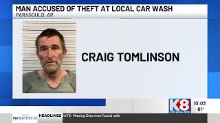 Police: Man caught on camera stealing from Paragould car wash, riding off on bicycle