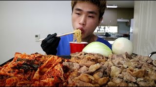 꽃돼지 아침 윗집 청소소리 죄송합니다 ㅠ 대패삼겹먹방 배가안고파서 간단히~먹방[korean food]mukbang Eating show