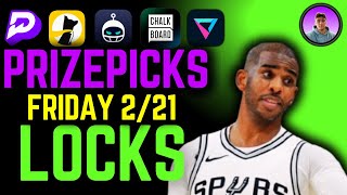 (4-1 RUN 🔥) NBA PRIZEPICKS BEST BETS TODAY | PLAYER PROPS Friday February 21st #nbapicks