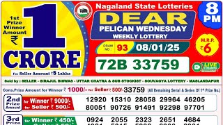 NAGALAND DEAR LOTTERY SAMBAD EVENING 8 PM RESULT TODAY 08.01.2025