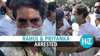 Watch: Rahul & Priyanka Gandhi Vs UP cops over march to Hathras; duo arrested